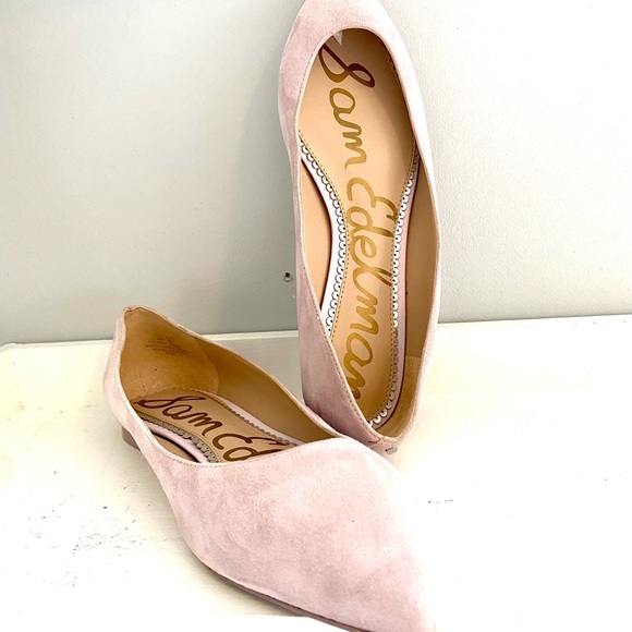 New Sam Edelman Pink Suede Rae Pointed Toe Flat 9W - Picture 3 of 7